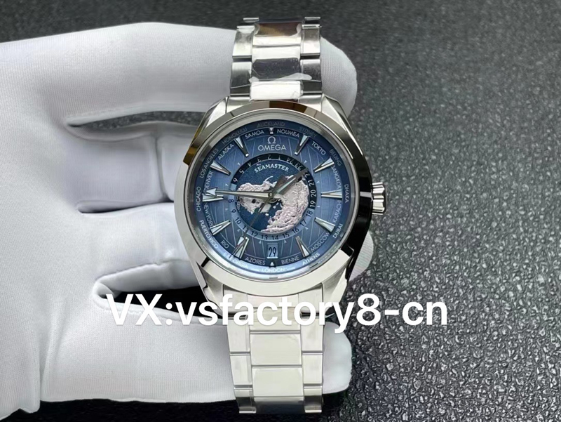 歐米茄冰藍色世界時海馬150米復(fù)刻表丹東8938機外觀復(fù)刻還原怎么樣